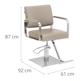 thumbnail of physa - Physa Fauteuil de Coiffure réglable en Hauteur avec Repose-Pieds 50-66 cm 200 kg Beige/Argent Fauteuil de Salon de Coiffure Chaise