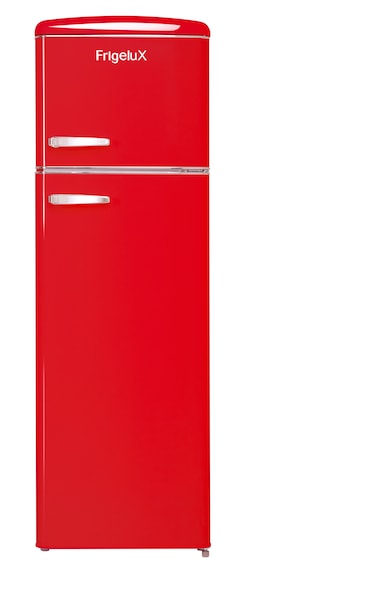 FrigeluX Réfrigérateur double porte design rétro 246L dont congélateur 4* de 52L, Rouge RFDP246RRA++