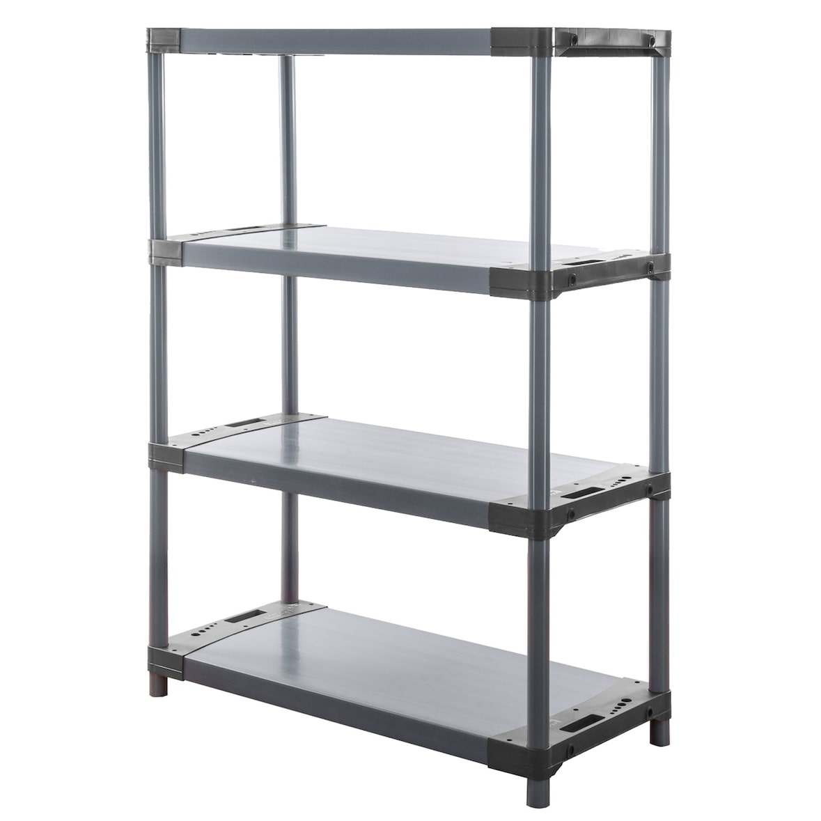 PROREGAL Kunststoffregal GREY BEAR Low, HxBxT 138x100x46cm, Fachlast 120kg, Grau Kunststoff-Regal Euro-Regal Stecksystem Lagerregal