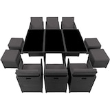 thumbnail of tectake Aluminium Rattan Sitzgruppe New York inkl. Schutzhülle 6+4+1 Aluminium Material Farbe Schwarz