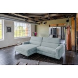 thumbnail of KAWOLA Sofa LAISKA Ecksofa Cord hellblau Longchair links