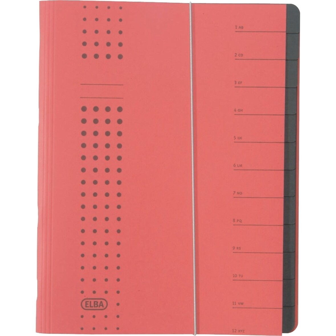Ordnungsmappe chic A4 12 Fächer Karton 450 g/qm rot