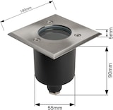 thumbnail of LED Bodenleuchte Bodeneinbauleuchte Bodenstrahler Befahrbar Edelstahl Rostfre Eckig mit GU10 Fassung