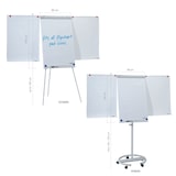 thumbnail of FRANKEN Flipchart, Beschreibbar, Magnetisch, Mobil, Mit Rollen und 2 Seitenarmen, Whiteboard mit Ständer, Papierhalterung und Stifteablage, 68 x 105