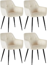thumbnail of 4er Set Esszimmerstühle Emia creme/Samt