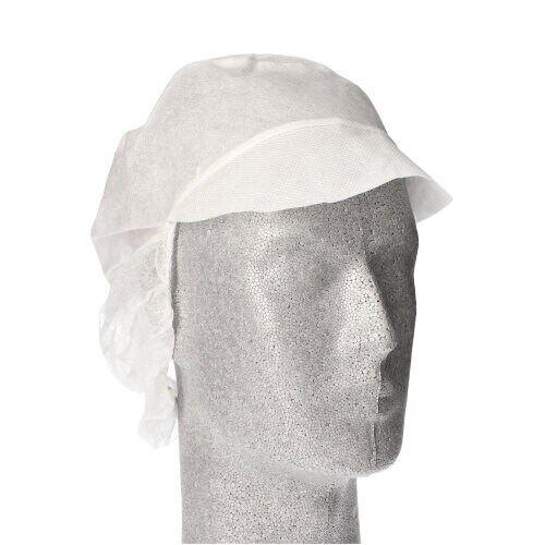 PAPSTAR, Keukenmuts met haarnet en klep "WORK-INN/PS", nonwoven Ø 30 cm wit