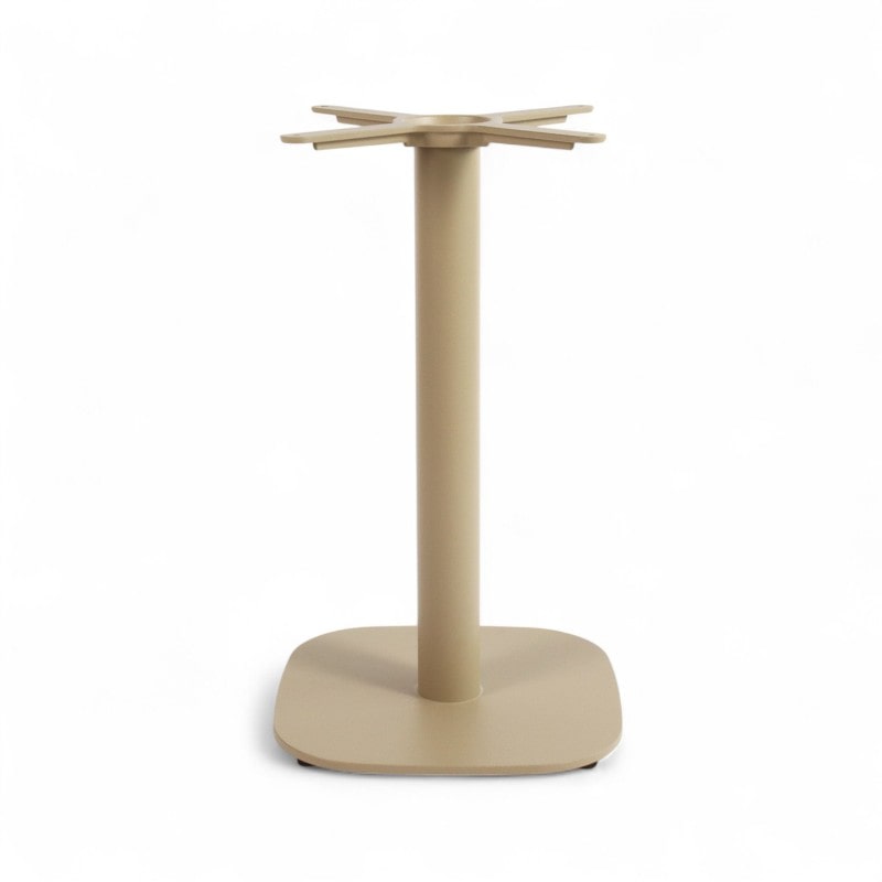 Pied de table PASSY - Beige - Base carrée - Coins arrondis