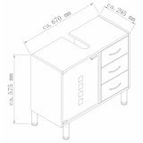 thumbnail of Badkamermeubel wastafelmeubel Darola H. 58 x L. 67 x P. 30 cm Wit