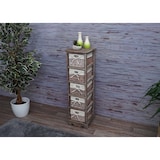 thumbnail of Regal Kommode mit 5 Korbschubladen 90x25x28cm, Shabby-Look, Vintage ~ braun