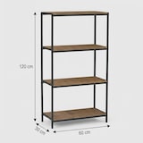 thumbnail of Libreria Industriale 4 Ripiani Scaffale Mobile Legno 60x30x120 cm