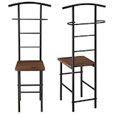 thumbnail of Helloshop26 - Valet de chambre nuit porte vêtements avec cintre et porte pantalons métal MDF 107 cm noir marron 03_0006284