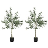 thumbnail of HOMCOM 2 plantas artificiales decorativas olivos artificiales 120 cm con hojas de seda y 20 aceitunas decoración interior para hogar oficina salón