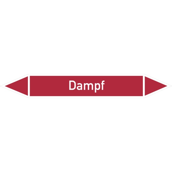 Rohrleitungskennzeichen Dampf - 187x26 mm Folie selbstklebend