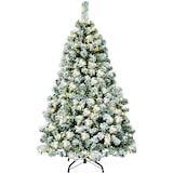 thumbnail of COSTWAY Albero di Natale Artificiale 180 cm con Neve e Luci LED Bianco Caldo, Albero di Natale con Supporto Metallico