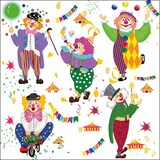 thumbnail of 20 Servietten Papier 33x33cm 3-lag - hochwertige Einweg Papierservietten Clown Zirkus fröhlich Party Kindergeburtstag Luftballons Konfetti Dekoration