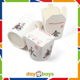 thumbnail of DayBays 500 Stk. Asia Box 16 OZ 500 ml Papier+PE-beschichtet mit Druck Motiv "Thank You Enjoy" Rund Weiß