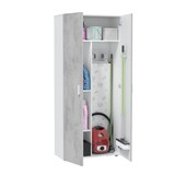 thumbnail of Dmora Armadio multiuso Irvine, Mobile ausiliario a 2 ante, Guardaroba portascope a 2 ante e 3 ripiani, 80x37h182 cm, Cemento e Bianco