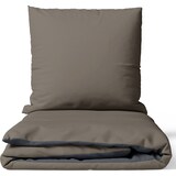 thumbnail of Satin Bettwäsche 155x220 cm 100% Baumwolle Braun Luxus Set Uni Wendeseite Anthrazit Kissenbezug 80x80 cm Reißverschluss