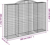 thumbnail of vidaXL Gabionen mit Hochbogen 7 Stk. 300x50x200/220cm Verzinktes Eisen