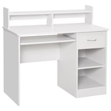thumbnail of Scrivania Compatta Computer in Legno Bianco Ripiano Tastiera