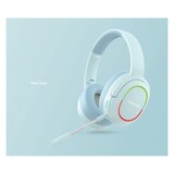 thumbnail of S&N Auscultadores sem fios Bluetooth, auscultadores, auscultadores com som surround, estéreo, USB, com luz, para PC, L800 (azul)