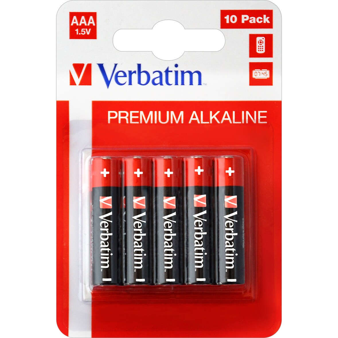 Verbatim Batterie Alkaline, Micro, AAA, LR03, 1.5V Premium, Retail Blister (10-Pack)