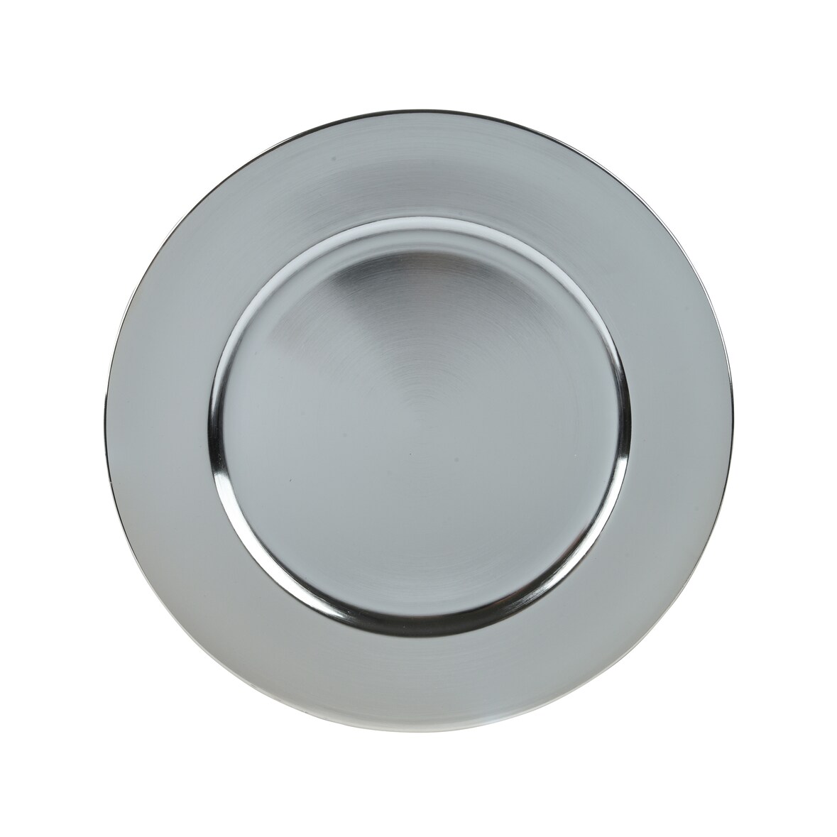 Dekoteller 33cm Kunststoff glänzend - Silber metallic