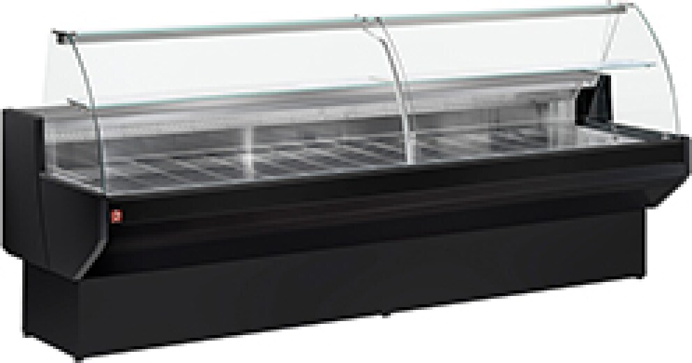 Kühltheke mit gebogenem Glas, Umluft mit Reservefach - SCHWARZ (ML20/B5-VV/R2)