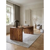 thumbnail of Schreibtisch BOHA Massiv-Holz Sheesham Computertisch 200 cm breit Echtholz Design Ablage Büro-Tisch