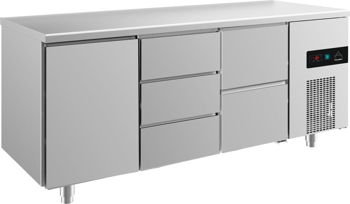 Gastro Kühltisch 1 Tür 5 Schubladen Umluftkühlung 1865x700x850mm -2/+8°C 474L Edelstahl
