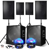 thumbnail of Système Sonorisation Complet 4400W, 4 Enceintes 2 MEGA SUB 38cm USB/BLUETOOTH CABLE PC, 2 ECLAIRAGES LED, Prestations SONO DJ PA