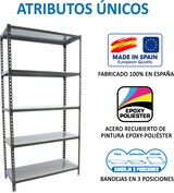 thumbnail of SimonRack Metallregal, 1800x800x300 mm, 5 Ebenen, Metallboden, 180 kg Biegepunkt, Anthrazit/Verzinkt - Simonclick