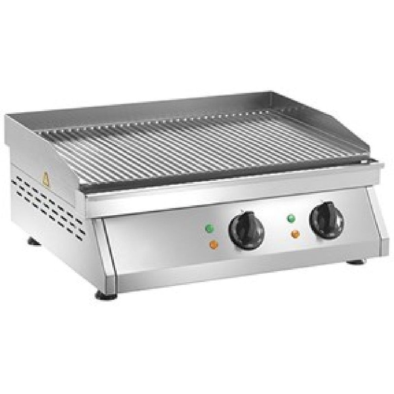 FryTop Amitek FT2R - 6000W - Piastra Doppia Rigata