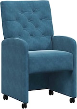 thumbnail of vidaXL Esszimmerstühle mit Rollen 2 pcs Blau 58 x 67 x 97 cm Samt