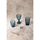 thumbnail of San Ignacio - Juego de Vajilla de 12pcs Blanca con Borde Azul con Juego de 4 Copas de cristal de 250ml Azul