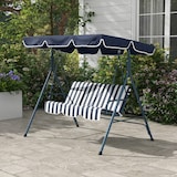 thumbnail of Outsunny columpio balancín de jardín exterior de 3 plazas con cojín techo ajustable y marco de acero para balcón terraza carga 240 kg 172x110x153 cm