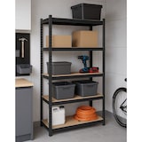 thumbnail of Etagère de Rangement Noire 90 x 60cm x H180cm - Hoogwaardige metalen legplank met 5 vakken voor zwaar gebruik 1500kg INTEC