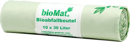 500 `bioMat` Kompostbeutel auf Stärkebasis 30 l 60 cm x 53 cm ohne Tragegriff