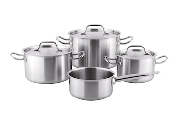 METRO PROFESSIONAL Pannenset, 4-delig, roestvrij staal, Ø 16 / 20 / 24 cm, geschikt voor inductie