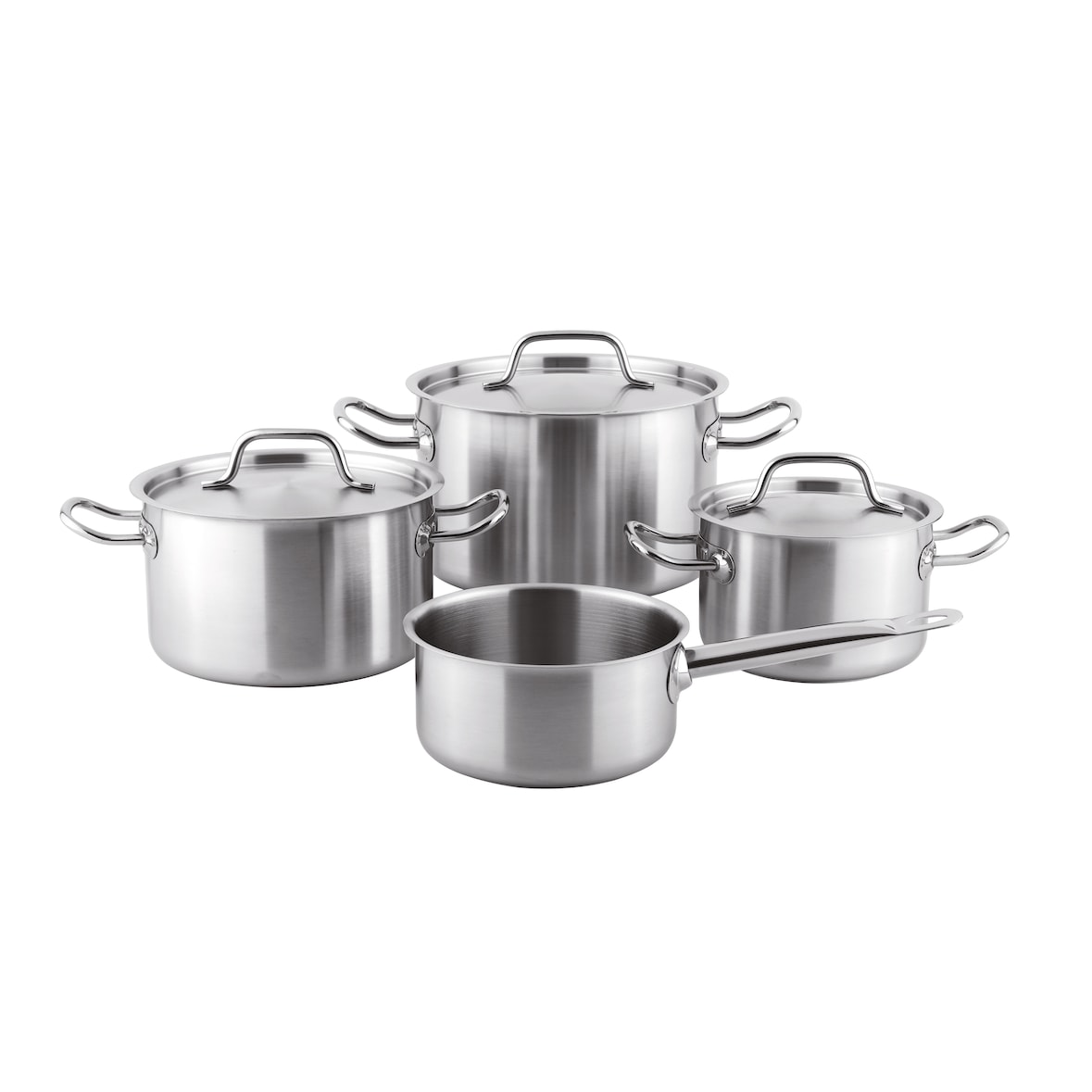 METRO PROFESSIONAL Pannenset, 4-delig, roestvrij staal, Ø 16 / 20 / 24 cm, geschikt voor inductie