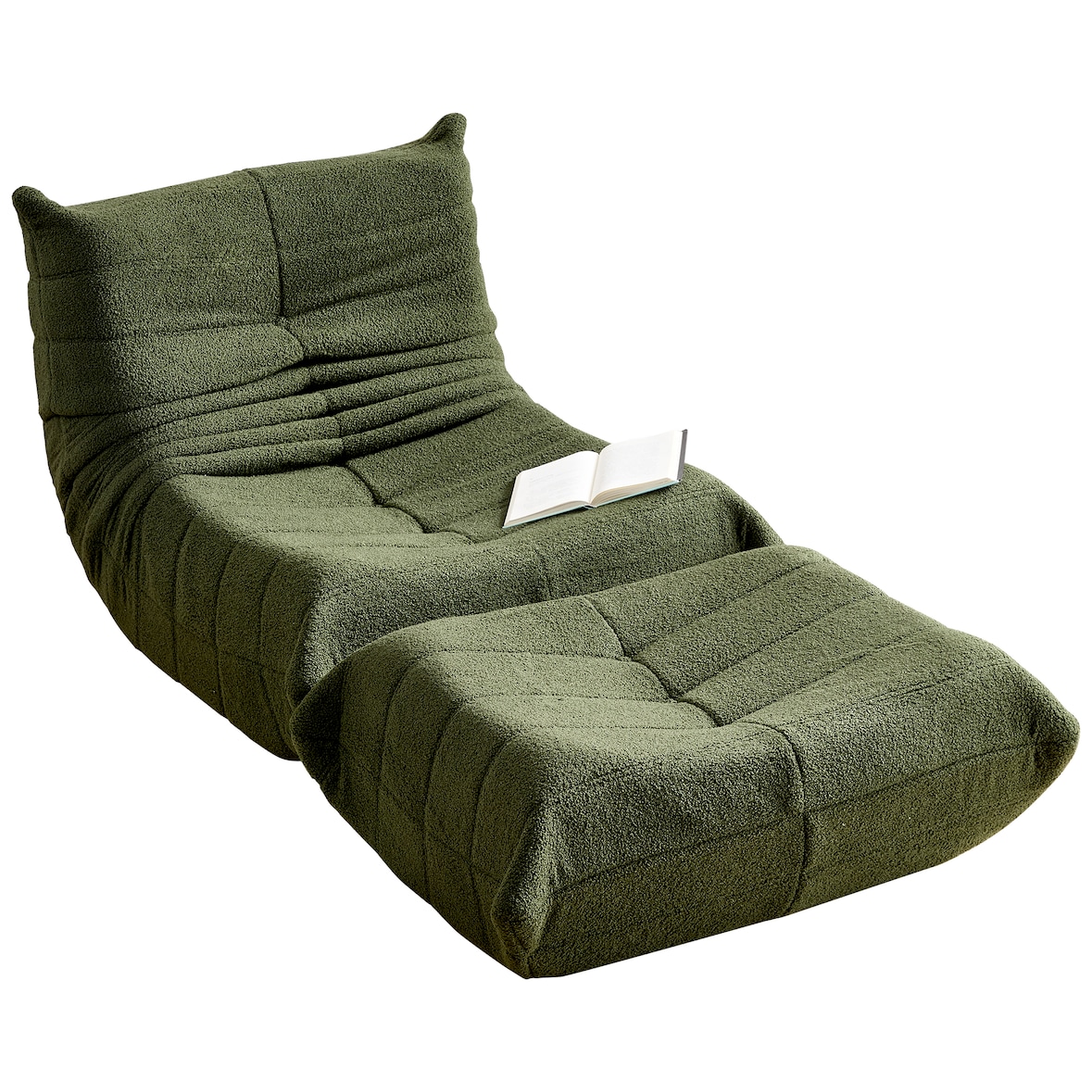 Chaise Lounge Sofa Teddyfleece Grün 189x112x82 cm ergonomisches Design
