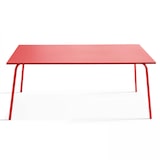 thumbnail of Mesa de jardín rectangular de metal rojo - Oviala