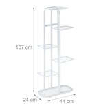 thumbnail of Relaxdays Blumentreppe Metall, 6-stufige Blumenetagere, außen & innen, HBT 107 x 44 x 24 cm, Pflanzenregal, weiß