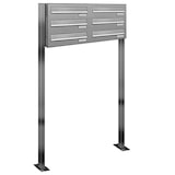 thumbnail of AL Briefkastensysteme 6 Fächer Premium Edelstahl Stand Briefkasten Anlage für Post A4 modern, robust, wetterfest, Artikelnummer: 132V6DZS2