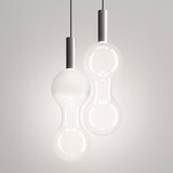 thumbnail of Zafferano Sfer'Otto Pendelleuchte aus Aluminium und Borosilikatglas, 8 W 2700 K dimmbare Phasenanschnitt-LED, modernes und elegantes Design