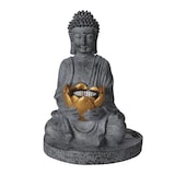 thumbnail of WellHome - Buddha-Solarleuchte aus Polystone mit oxidiertem Gold-Finish Ø17x25cm