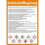 thumbnail of Schild I Aushang Grundsätze und Verhaltensregeln Gefahrstofflagerung, Kunststoff, 210x297mm