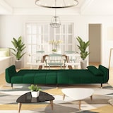 thumbnail of vidaXL Schlafsofa 2-Sitzer mit 2 Kissen Dunkelgrün Samt