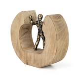 thumbnail of Dekofigur Mediator Schwarz-Gold 18,5 cm aus Mangoholz und Aluminium moderne Skulptur Symbol für Balance und Zusammenhalt handgefertigt Unikat