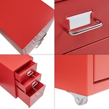 thumbnail of Helloshop26 - Caisson de bureau armoire meuble de rangement à roulettes acier 48 x 28 x 41 cm rouge 03_0009122